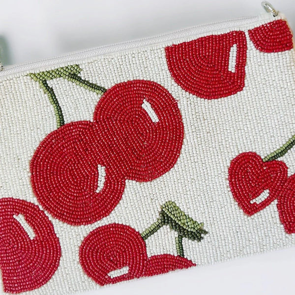 Perla Cherry Beaded Girls Bag