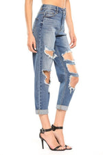 ONE LEFT!!! Distressed Mom Jeans