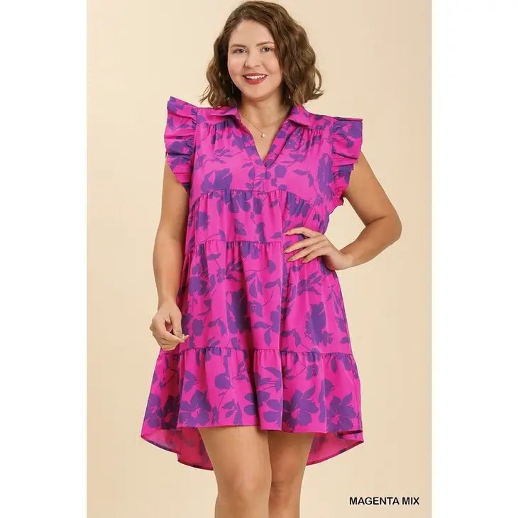 Eve Tiered Floral Dress - Curve