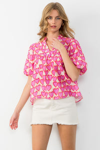 Sweetheart Puff Sleeve Blouse