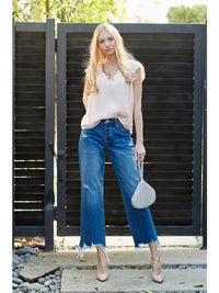 Distressed Dad Jeans - Mid Rise