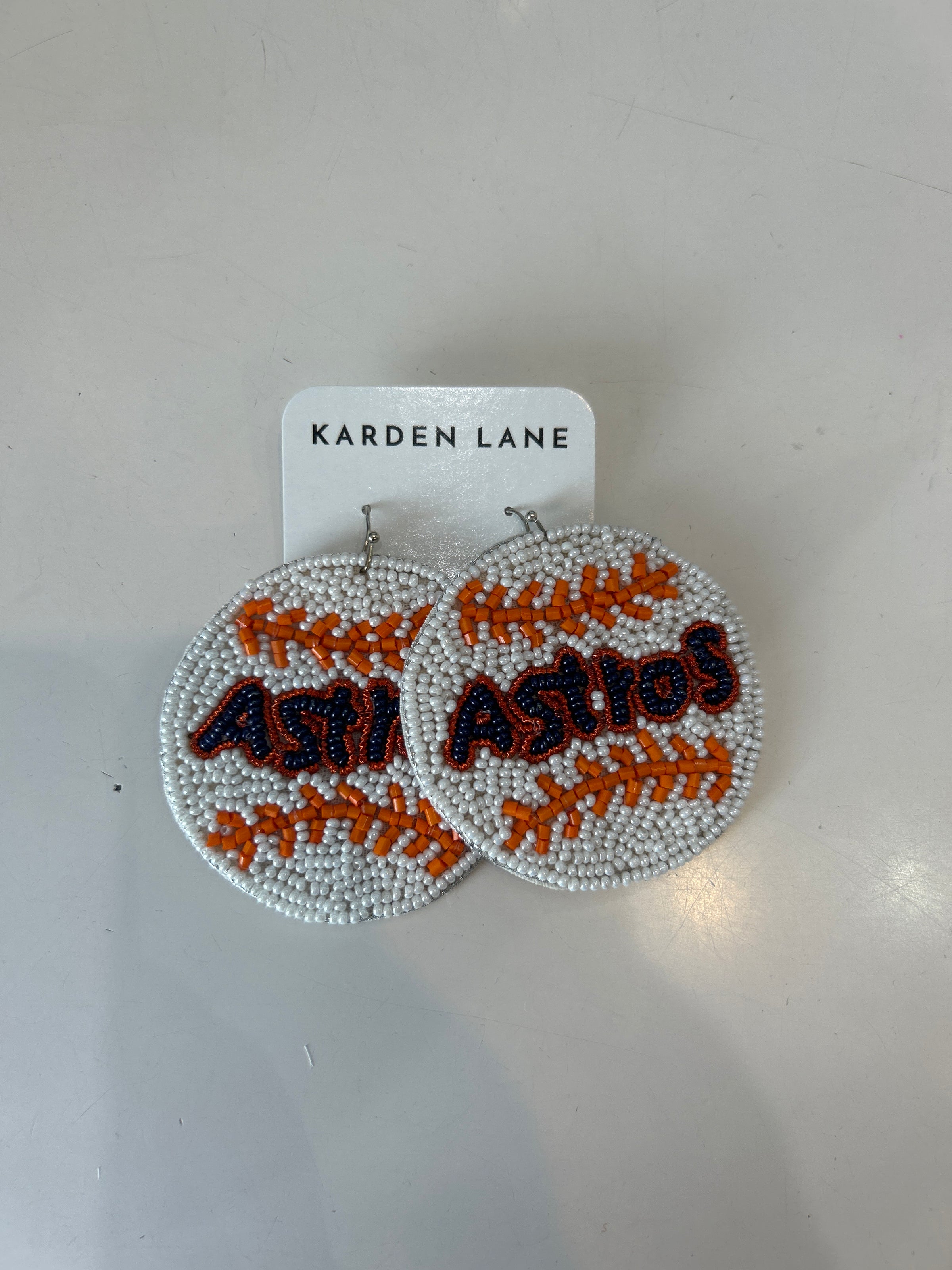 Astros Beaded Earrings - White