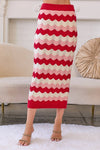 Ric Rac Stripe Knit Midi Skirt