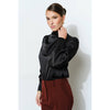 Sasha Satin Draped Blouse - Black