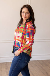 The Cathryn Plaid Button Down Top