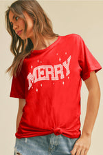 Merry Graphic Tee - Deep Red