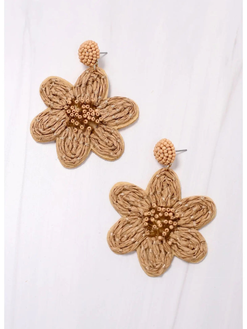 Dorion Wicker Flower Earrings
