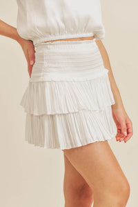 Amore Silk Skirt - White