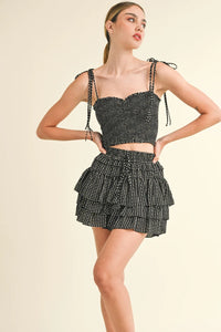 Charlie Polka Dot Skort - Black/White