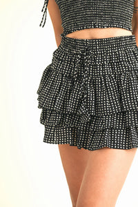 Charlie Polka Dot Skort - Black/White