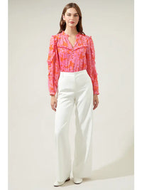 Carolina Pink and Red Bloom Blouse