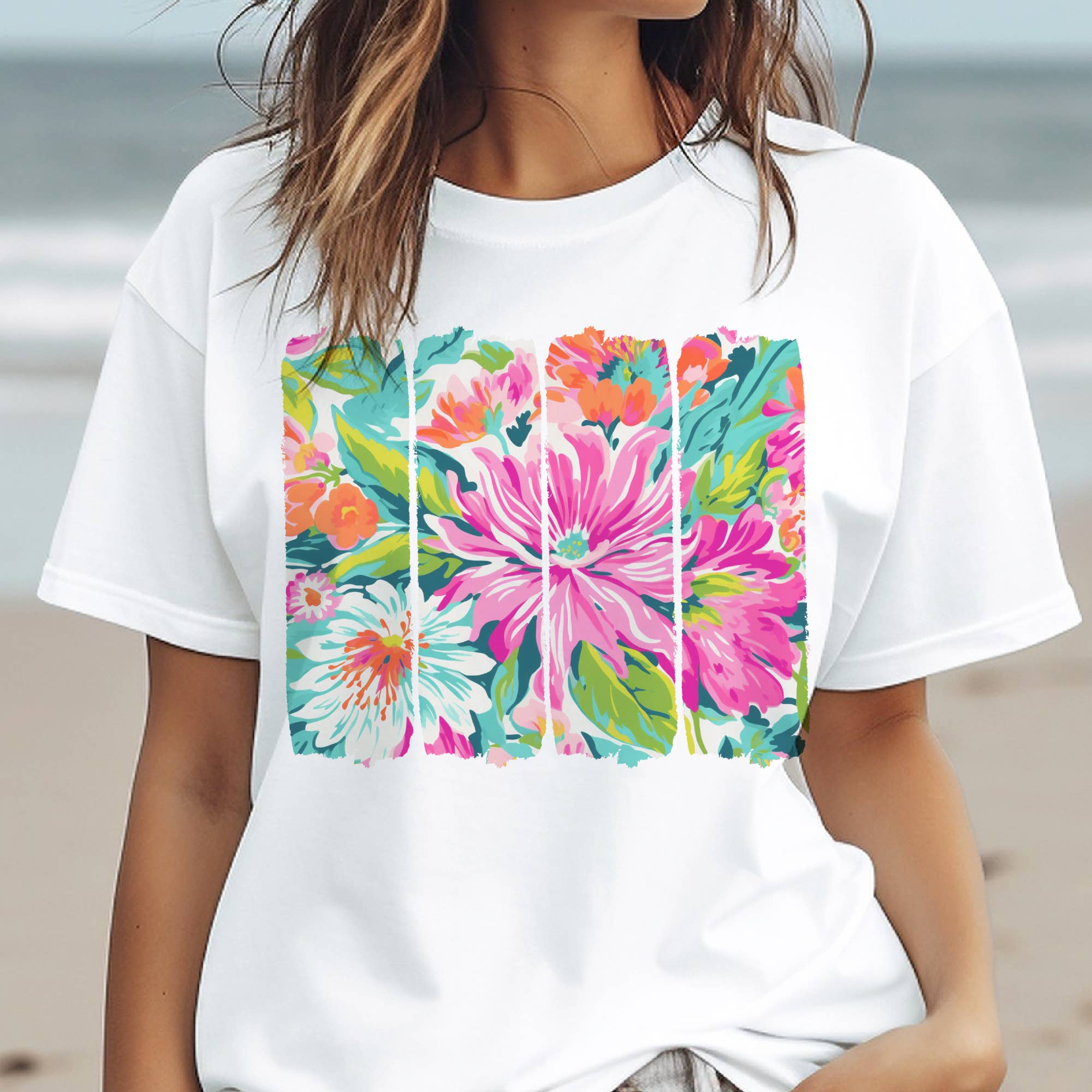 Summer Tropics Graphic Tee - White