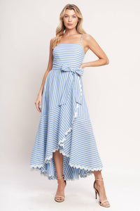 Striped Woven Midi Dress