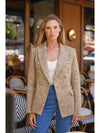 Natasha Tweed Fitted Blazer - Gold