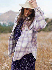 Plaid Shacket - Lilac