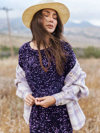 Plaid Shacket - Lilac