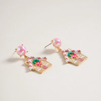 Gingerbread Earrings - Pink