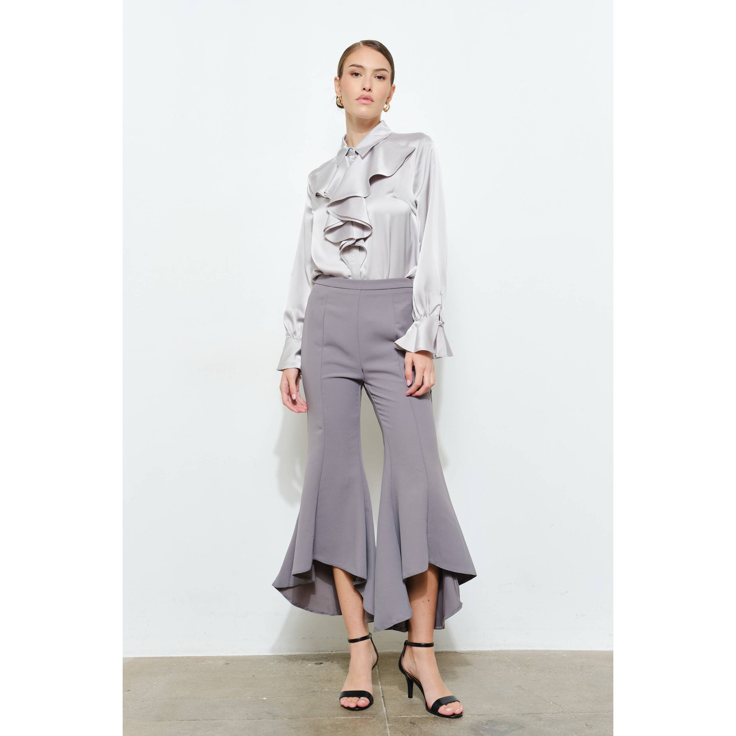 Sasha Bell Sleeve Blouse - Silver