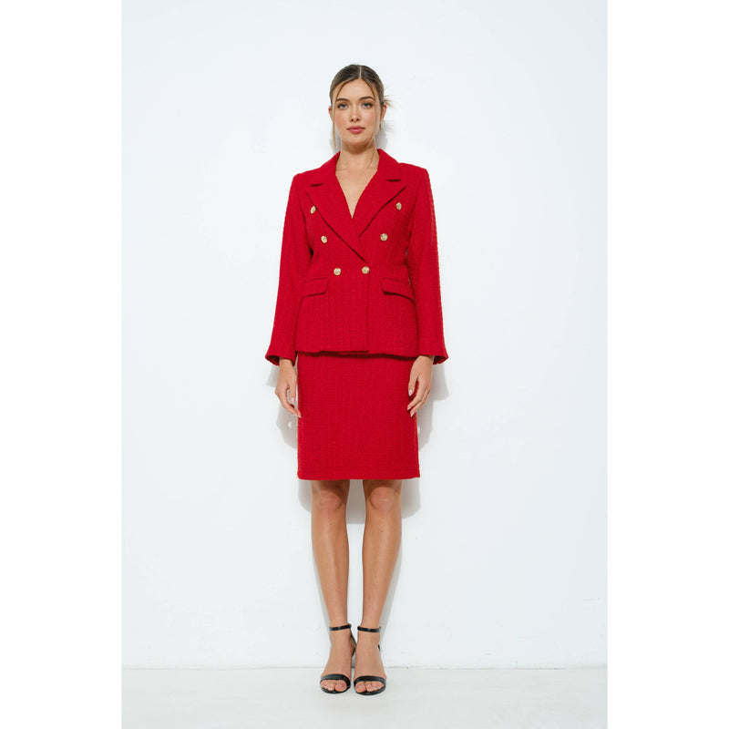 Natasha Tweed Blazer - Red