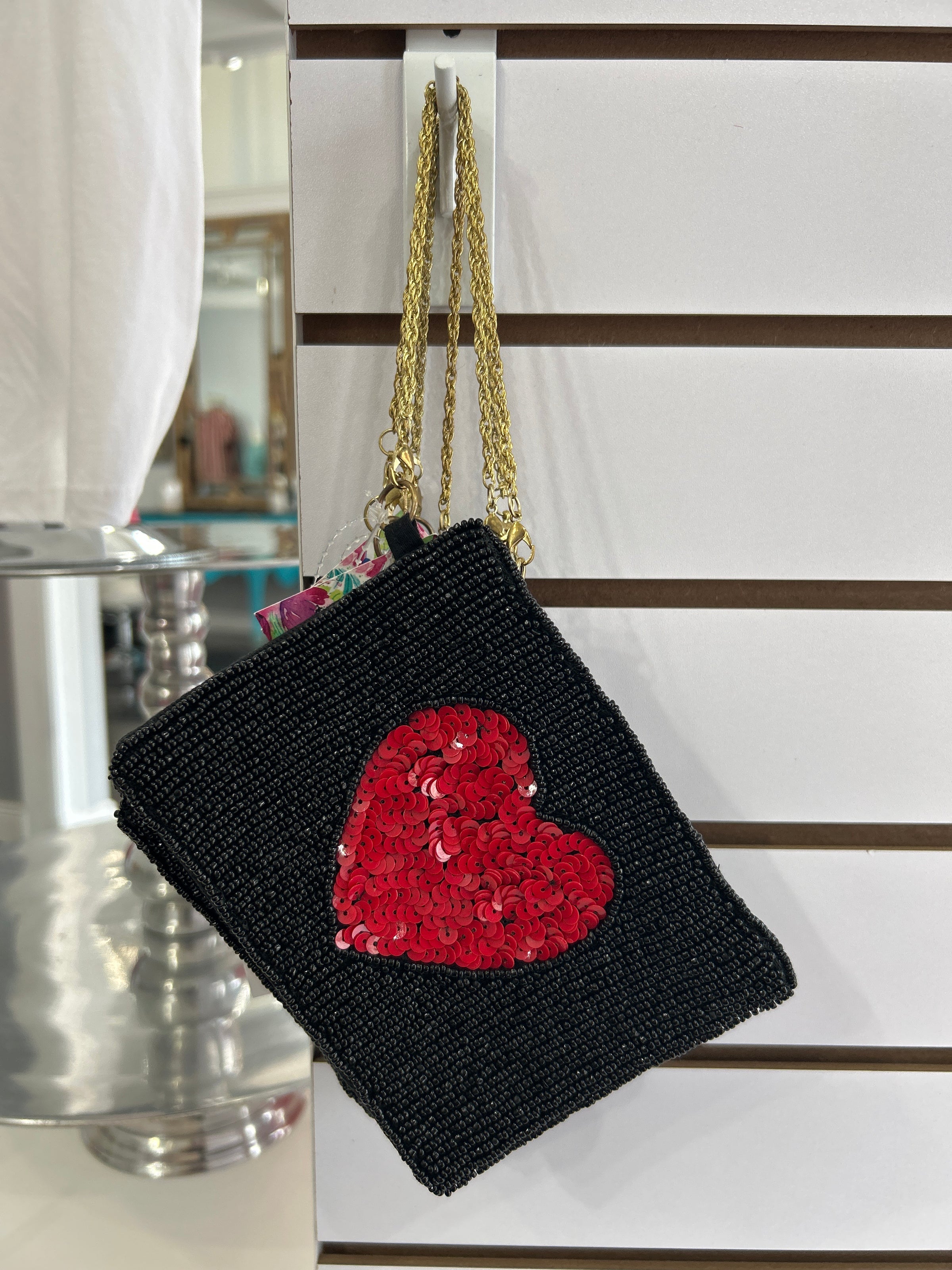 Heart Seed Beaded Pouch