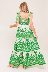 The Tropics Maxi Dress - Ivory Green