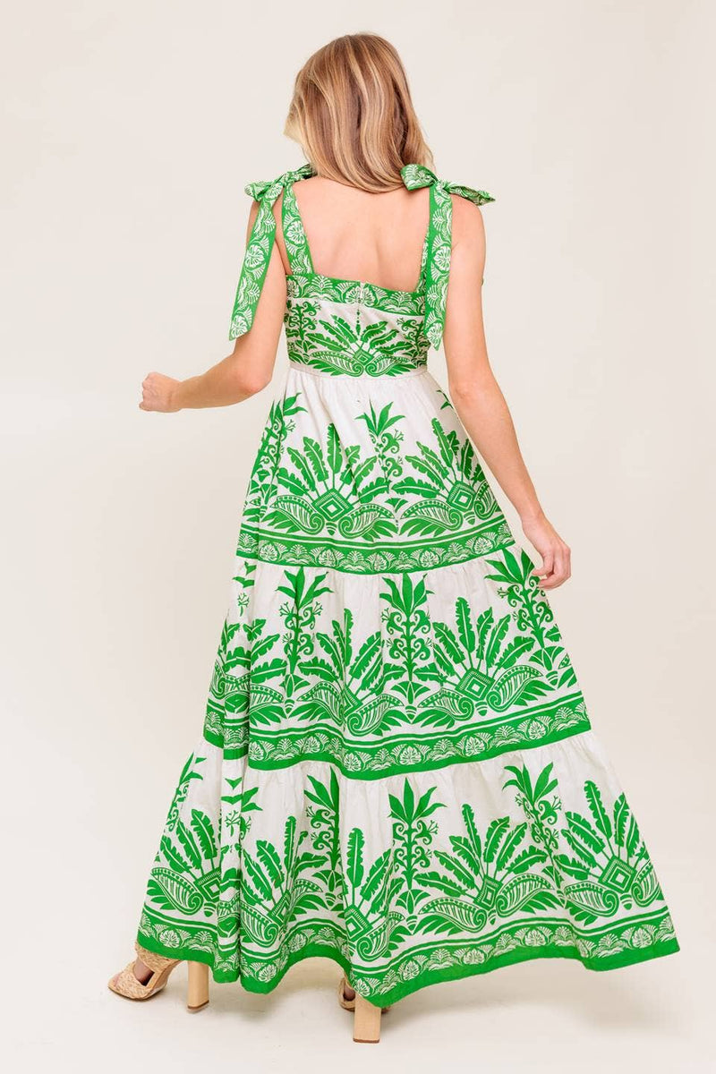 The Tropics Maxi Dress - Ivory Green