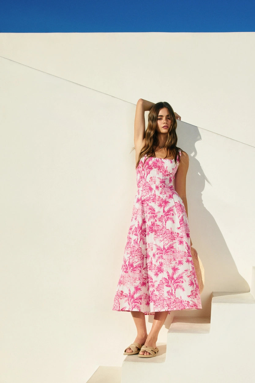 The Palms Midi Dress - Pink