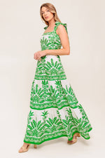 The Tropics Maxi Dress - Ivory Green