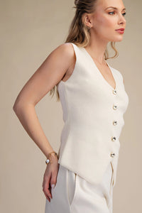 Mindy Knit Vest - Ivory