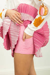 Ruffle Shimmer Skort - Pink