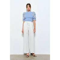 Floral Puff Sleeve Top - Blue