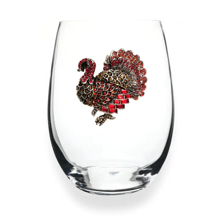 Jeweled Stemless Wine Glass - Turkey