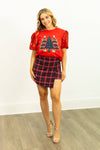Christmas Tree Sequin Blouse - Red