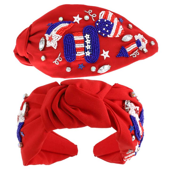 4th Of July Beaded Headband