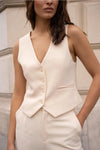 Natasha Tailored Vest - Cream