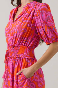Marinda Smocked Mini Dress - Fuchsia