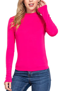 Ribbed Knit Top - Fuchsia