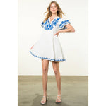 Santorini Tiered Embroidered Dress