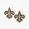 Rhinestone Fleur De Lis Stud Earrings Mardi Gras