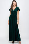 Velvet Tiered Dress - Forest Green