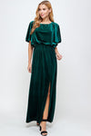 Velvet Tiered Dress - Forest Green