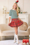 Holly Plaid Skirt - Red