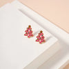 Christmas Tree Stud Earrings - Pink