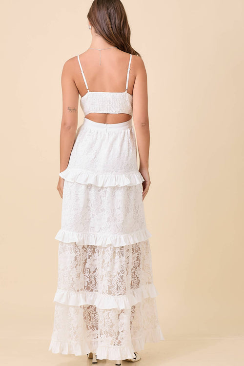 Lace Maxi Dress - White