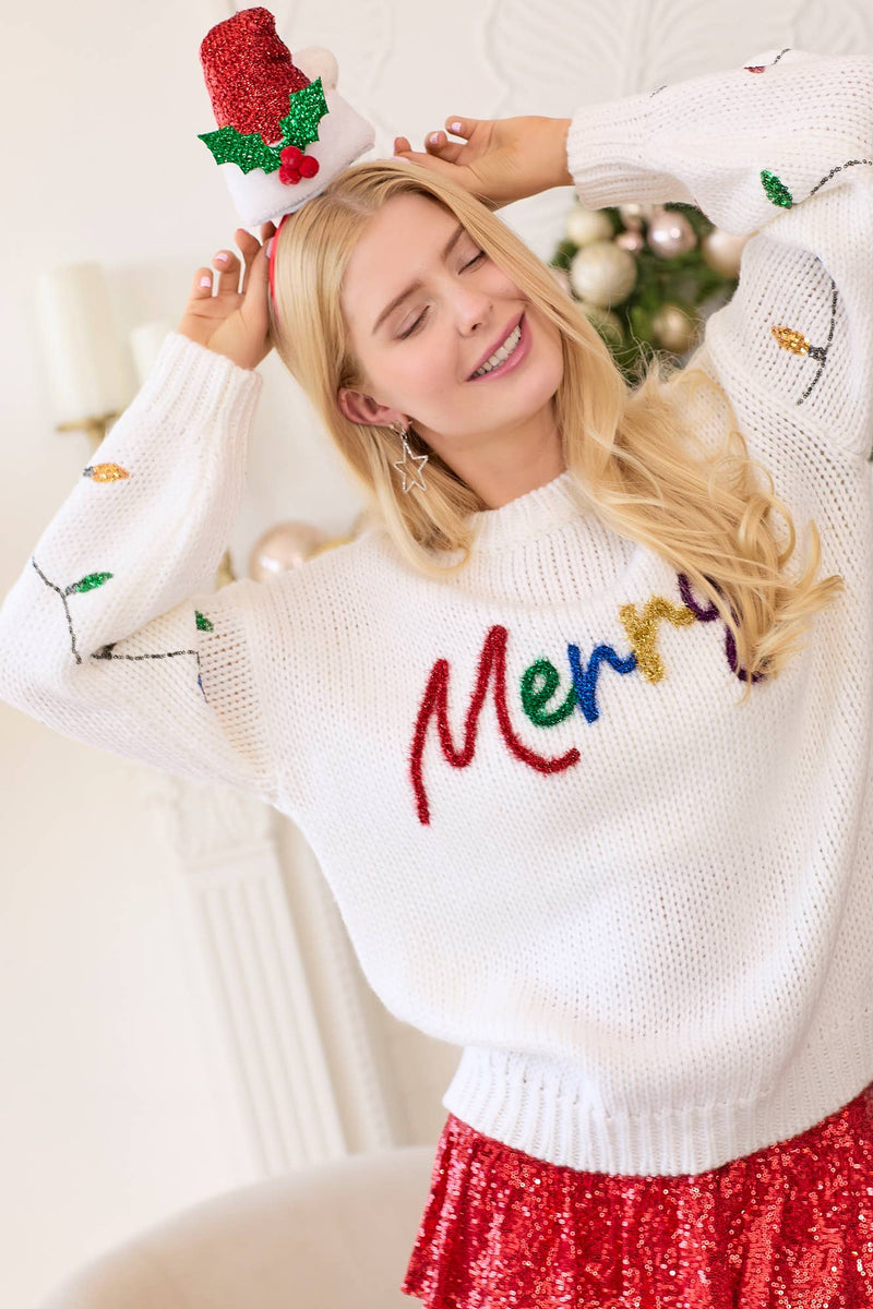 Sequined Lights Sweater - Merry