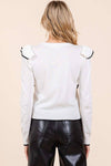 Ruffle Knit Sweater - Ivory