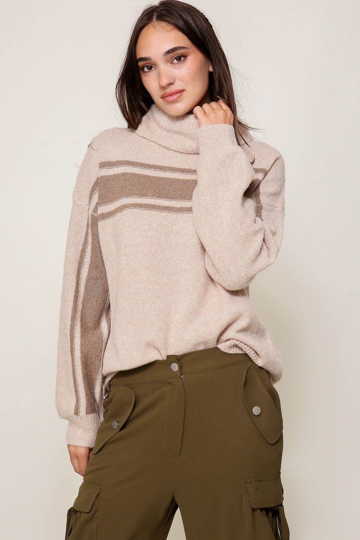 Turtleneck Sweater - Brown