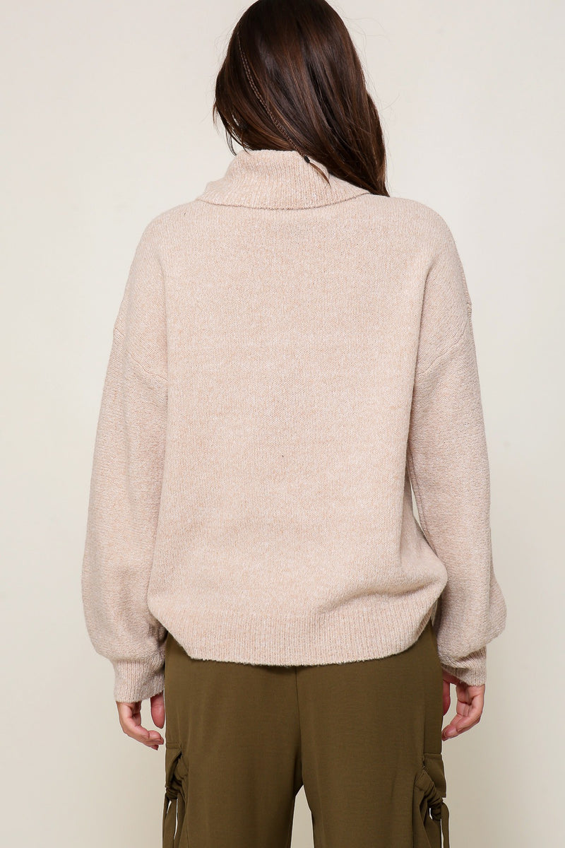 Turtleneck Sweater - Brown