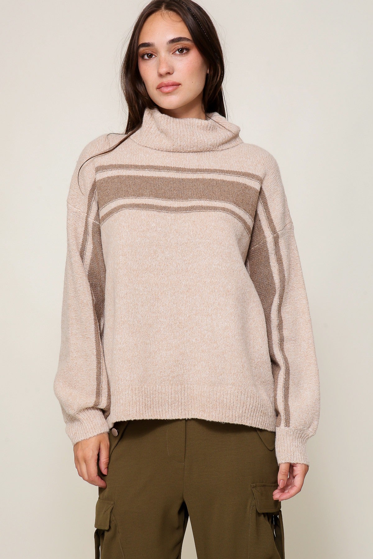 Turtleneck Sweater - Brown