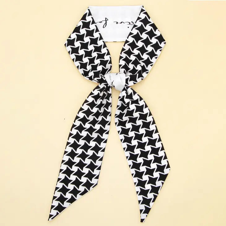 Lattice Twilly Skinny Scarf - Black